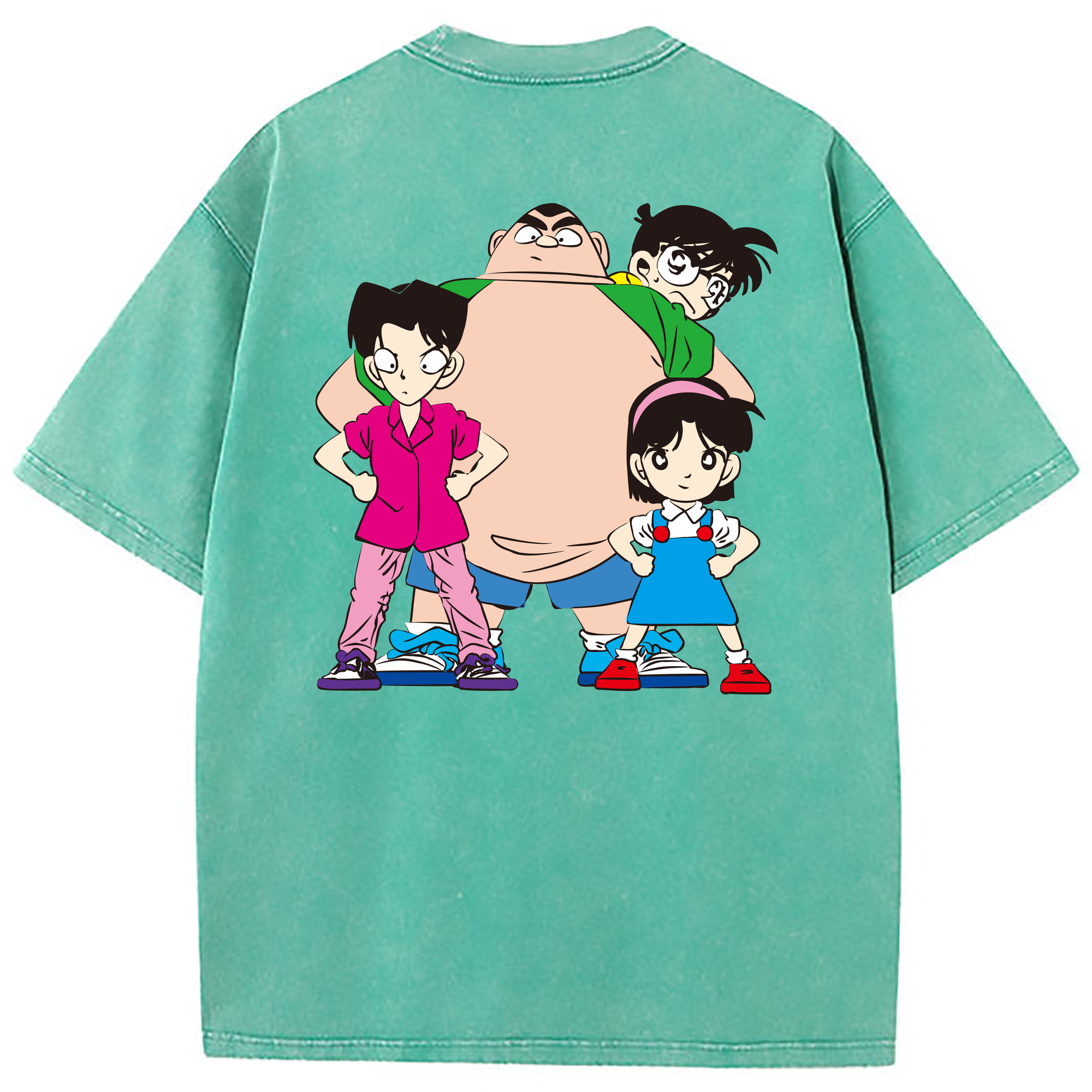 （画像用） 名探偵コナン Detective Conan 綿100% ヴィンテージ風 半袖Tシャツ（背面プリント）